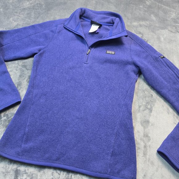Patagonia Sweater Womens XS Purple Better Sweater 1/4 Zip Fleece Pullover Layer - Picture 11 of 11